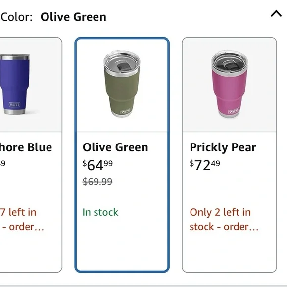 YETI Olive Green Rambler 30 oz Stainless Steel Tumbler w/MagSlider Lid - Picture 3 of 15